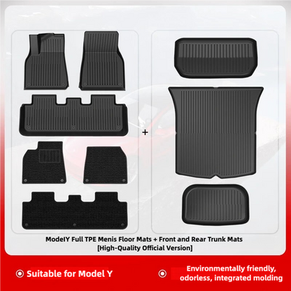 Premium TPE Floor Mats for Tesla Model 3/Y – Full Coverage Car Interior Accessory