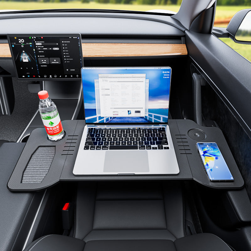 Foldable Car Tray Table for Tesla Model 3/Y – Front Seat Dining & Laptop Desk