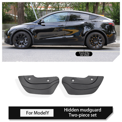 Hidden Mud Flaps for Tesla Model 3/Y – No-Drill TPE Splash Guards with Easy Installation